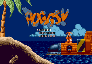 Puggsy title screen for Sega Genesis